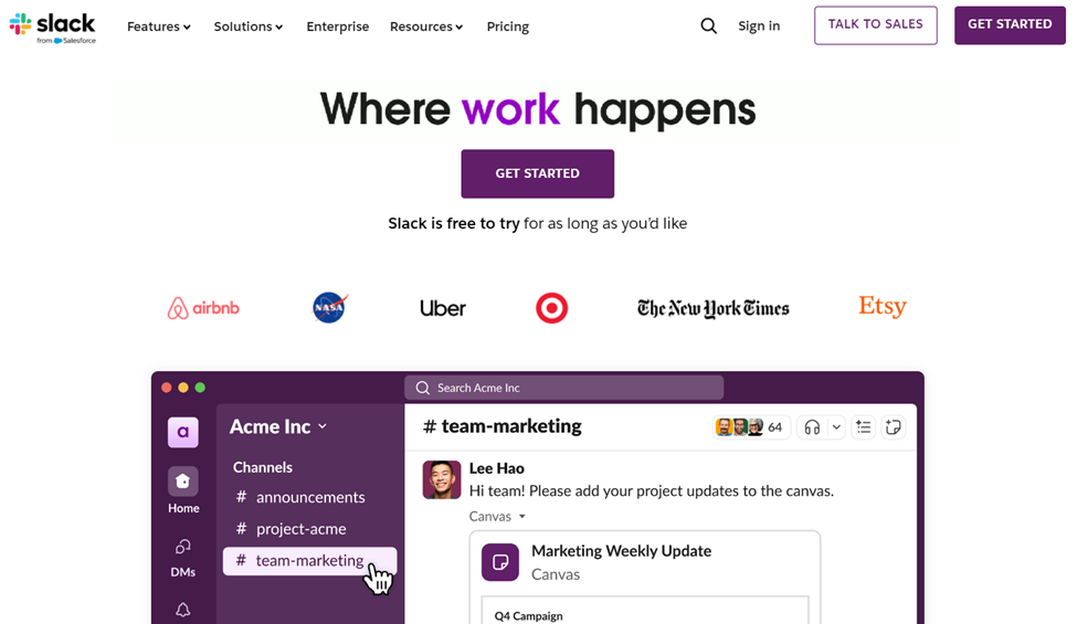 Slack Website